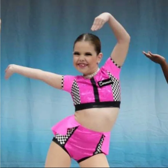 Little Londyn Pink Checkered Dance Competition Costume - Picture 3 of 4